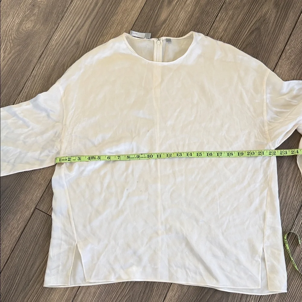 Vince Cream pure silk Blouse size medium - Picture 12 of 14